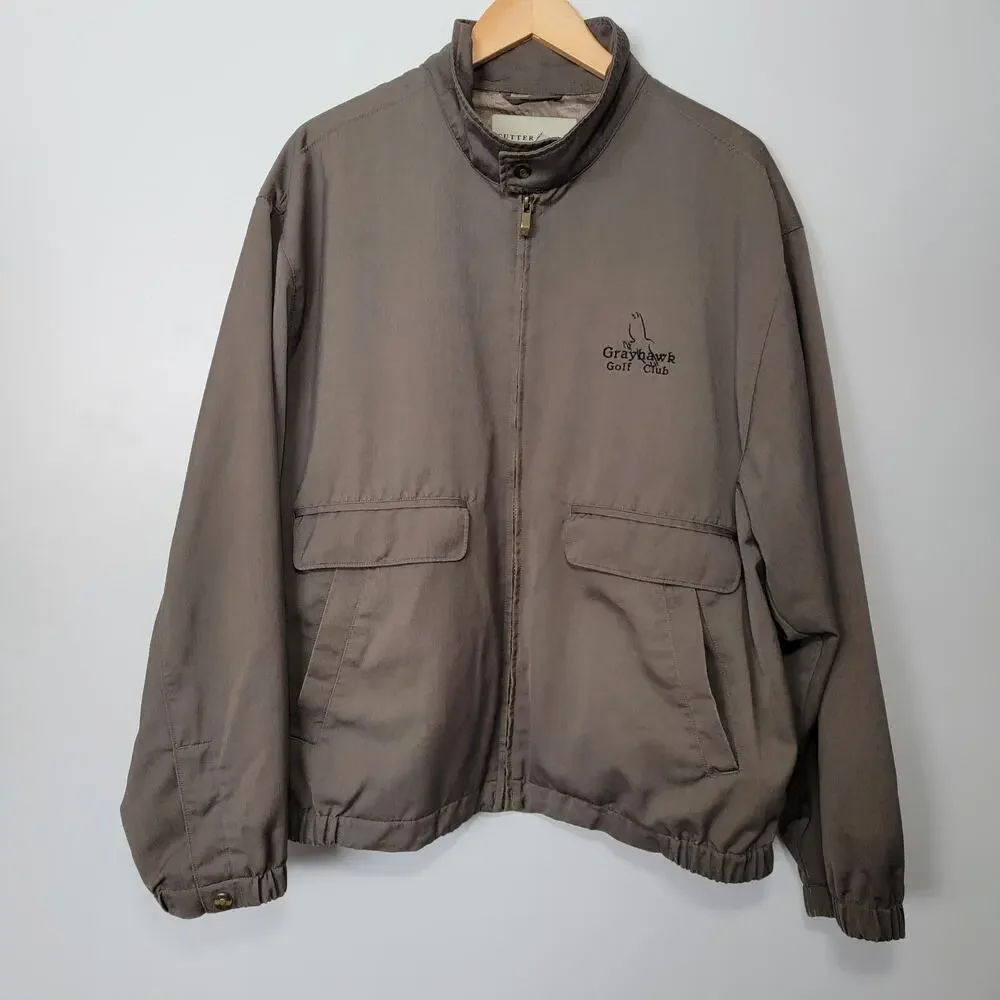 Cutter & Buck Golf Jacket Green Men L Preppy Outerwear Grayhawk Golf Club Casual